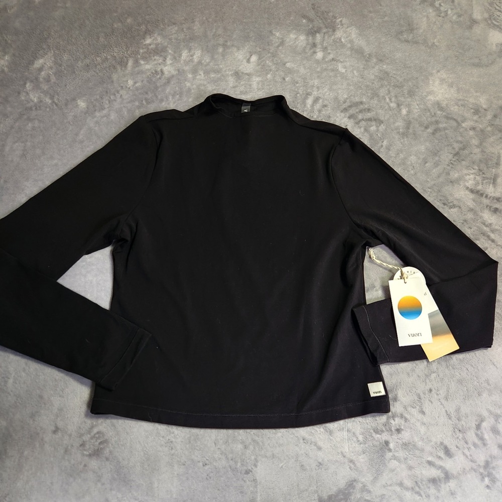 New VUORI Allthefeels Black Long Sleeve Mock Neck Top Women's Large L Shirt